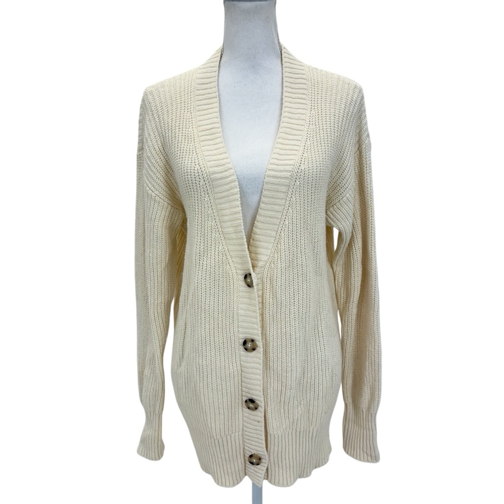 Faherty Boyfriend Cardigan Small Natural / Cream - Picture 4 of 15